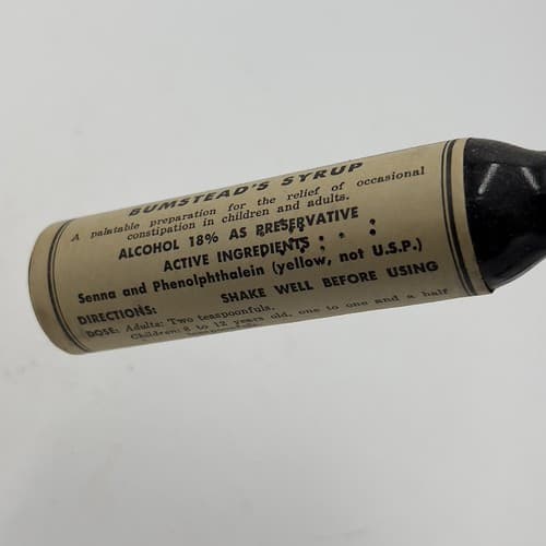 VORHEES BUMSTEAD'S WORM SYRUP 1873 PHILADELPHIA SMOKY AMBER GLASS - Thumbnail 6