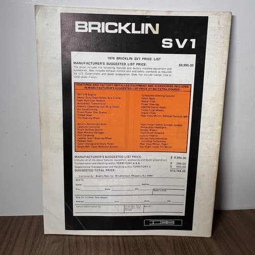 Bricklin International club Magazine “Brickline” 1977 vol 2#1 - Thumbnail 2