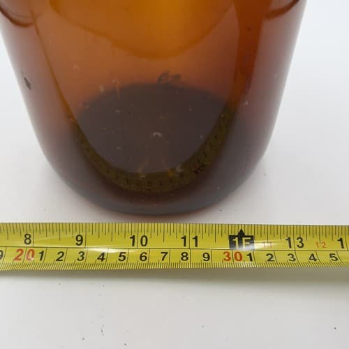 Large Vintage 13 1/2" 2 Mold Amber Apothecary Medicine Beverage Poison Bottle - Thumbnail 5