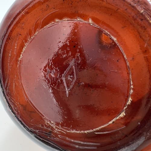 Large Vintage 13 1/2" 2 Mold Amber Apothecary Medicine Beverage Poison Bottle - Thumbnail 3