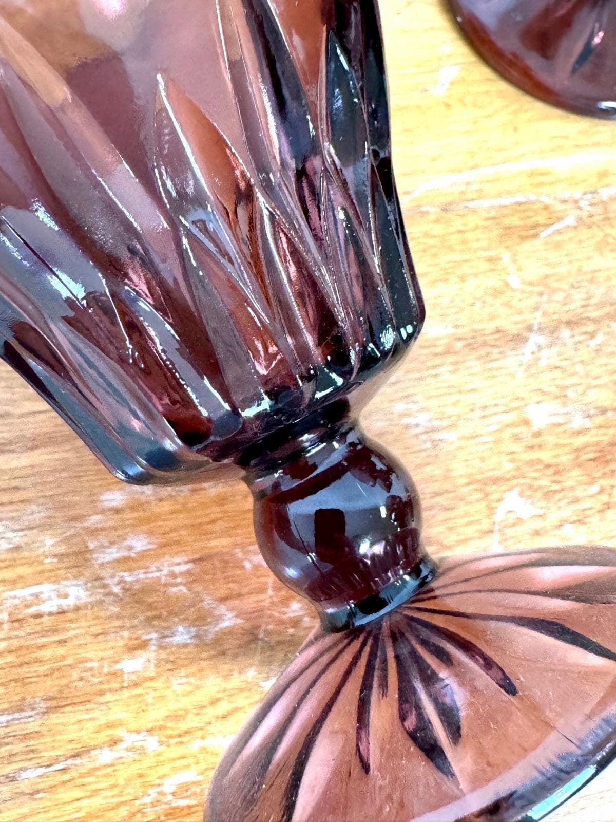 Hazel-Atlas 'Morrocan' Amethyst Glasses Set of 4~ Mid Century Barware - Thumbnail 2