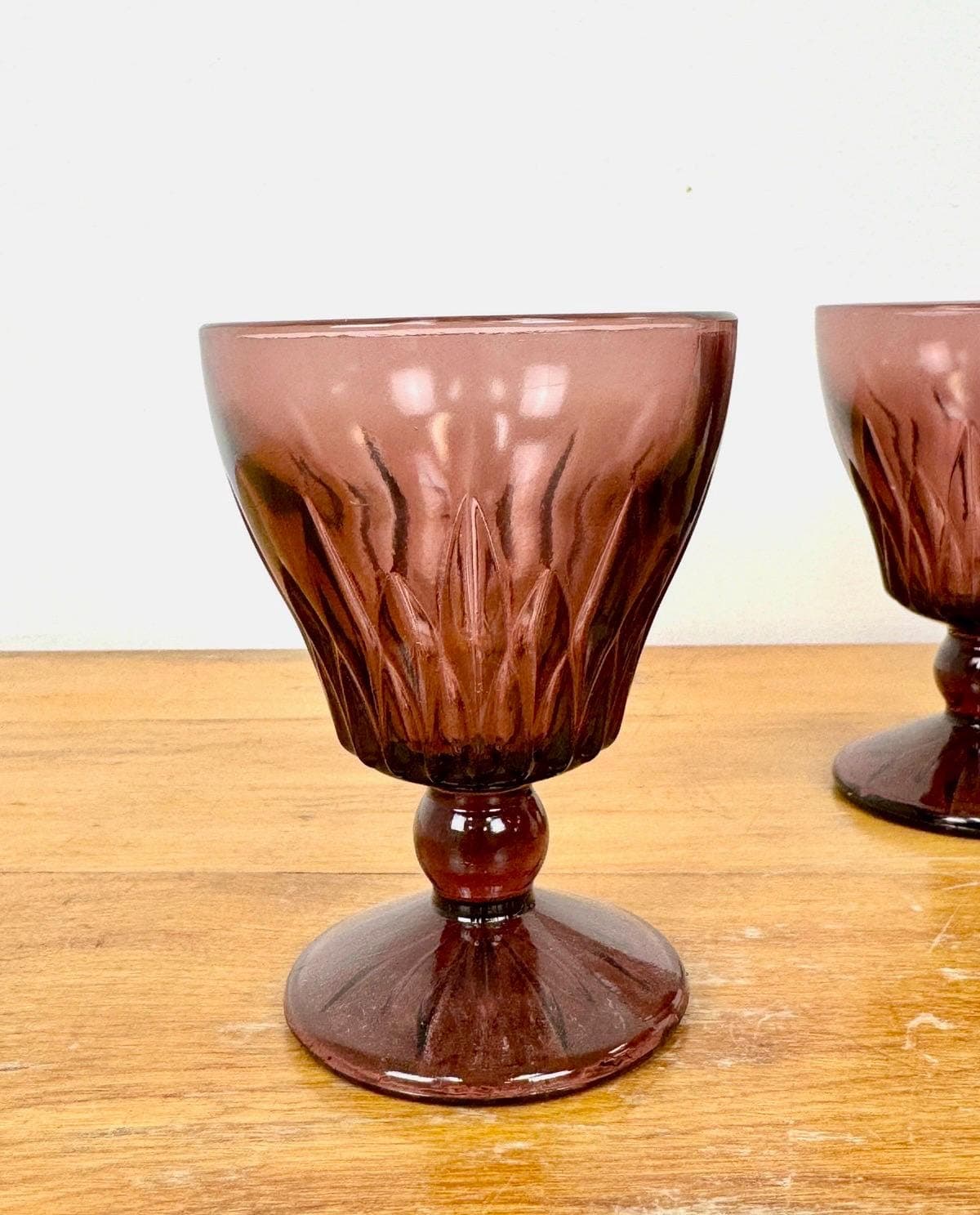 Hazel-Atlas 'Morrocan' Amethyst Glasses Set of 4~ Mid Century Barware - Thumbnail 3
