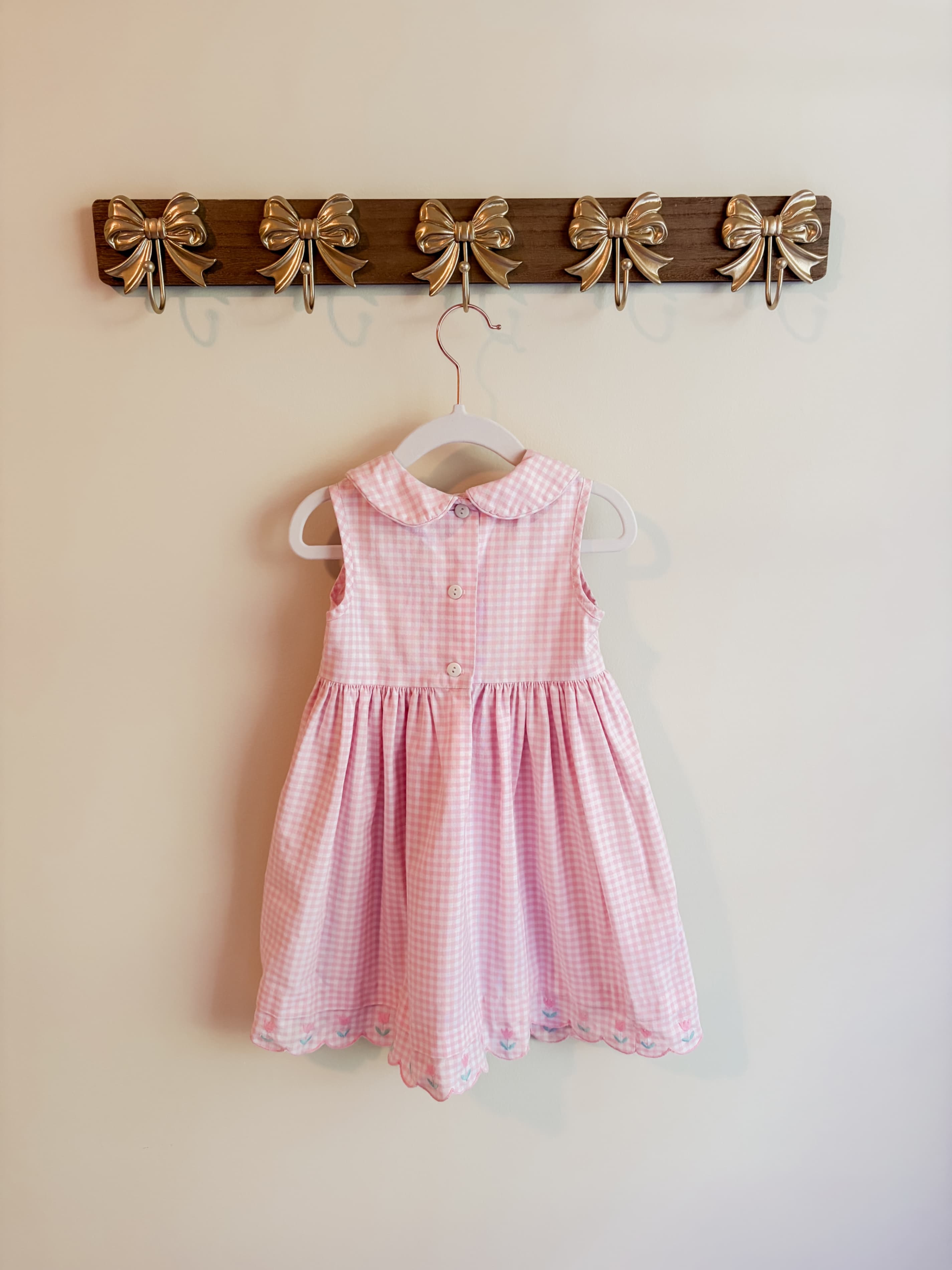 Good Lad Pink Gingham Sleeveless Dress with Scalloped Hem size 2T - Thumbnail 2
