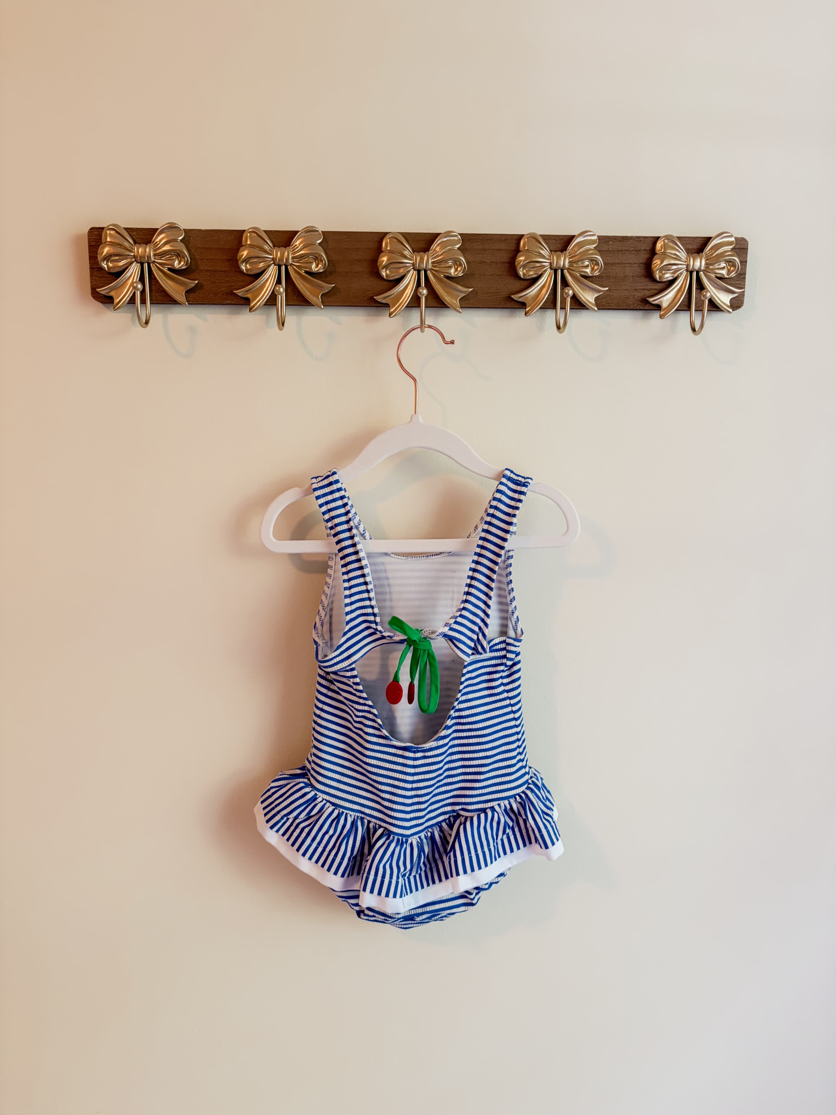 Florence Eiseman Striped Ruffle Swimsuit with Cherry Accents size 2T - Thumbnail 2