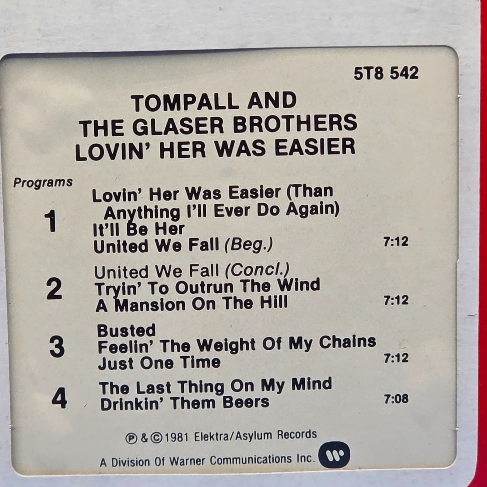 New Sealed 8-Track TOMPALL AND THE GLASER BROTHERS LOVIN HER WAS EASIER - Thumbnail 8
