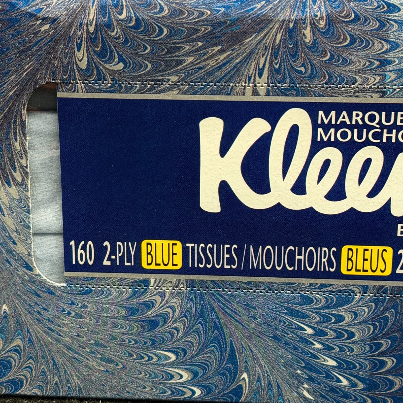 Vintage 1996 BLUE Kleenex Lotion Tissue 160 2-ply unopened box - Thumbnail 3