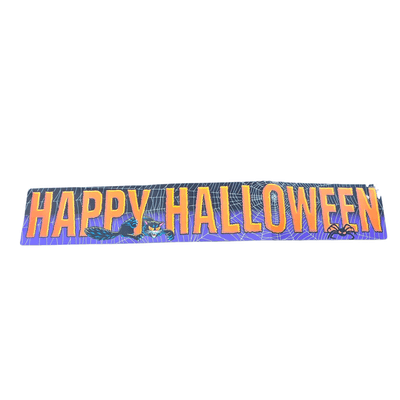 Vintage 1992 Beistle Happy Halloween Sign Black Cat Spider Made In USA Decor Art - Thumbnail 3