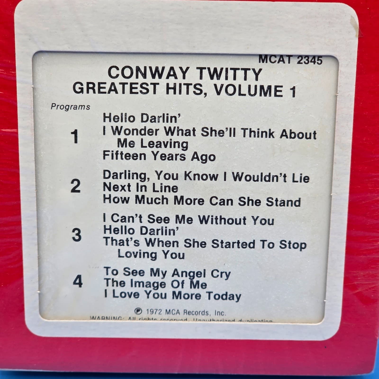 Conway Twitty-Greatest Hits, Vol. 1 8-track Brand New SEALED MCA S133644 - Thumbnail 4