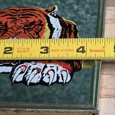 Vintage Tiger Reverse Glass Painting Framed Art Wall Hanging 70s Retro Decor - Thumbnail 3