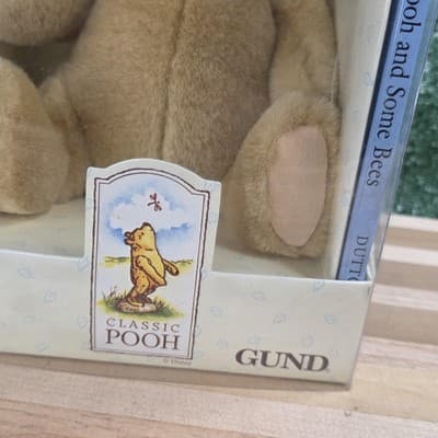 Vintage Classic Pooh Gund Plush Bear Book Set 1994 Winnie-the-Pooh Boxed - Thumbnail 2