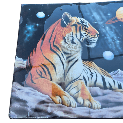 Vintage 1989 Scott Wilson Tiger Space Art Print 16x20 Poster World Pictures USA - Thumbnail 4