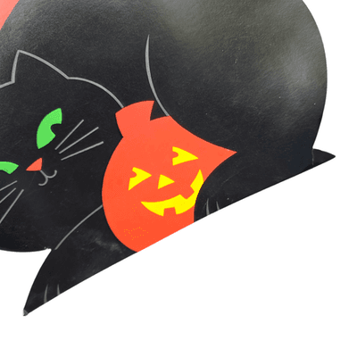 Vintage Halloween Black Cat Pumpkin Sign American Greetings 13x11 Inch Decor - Thumbnail 3
