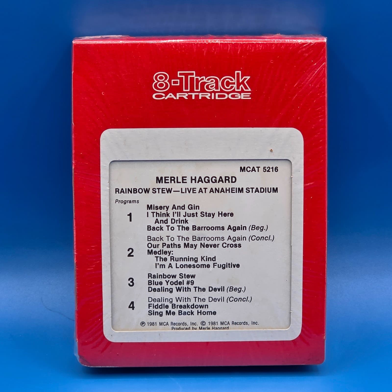 Merle Haggard, Rainbow Stew - Live at Anaheim Stadium (8 Track, 1981 RCA) Sealed - Thumbnail 5