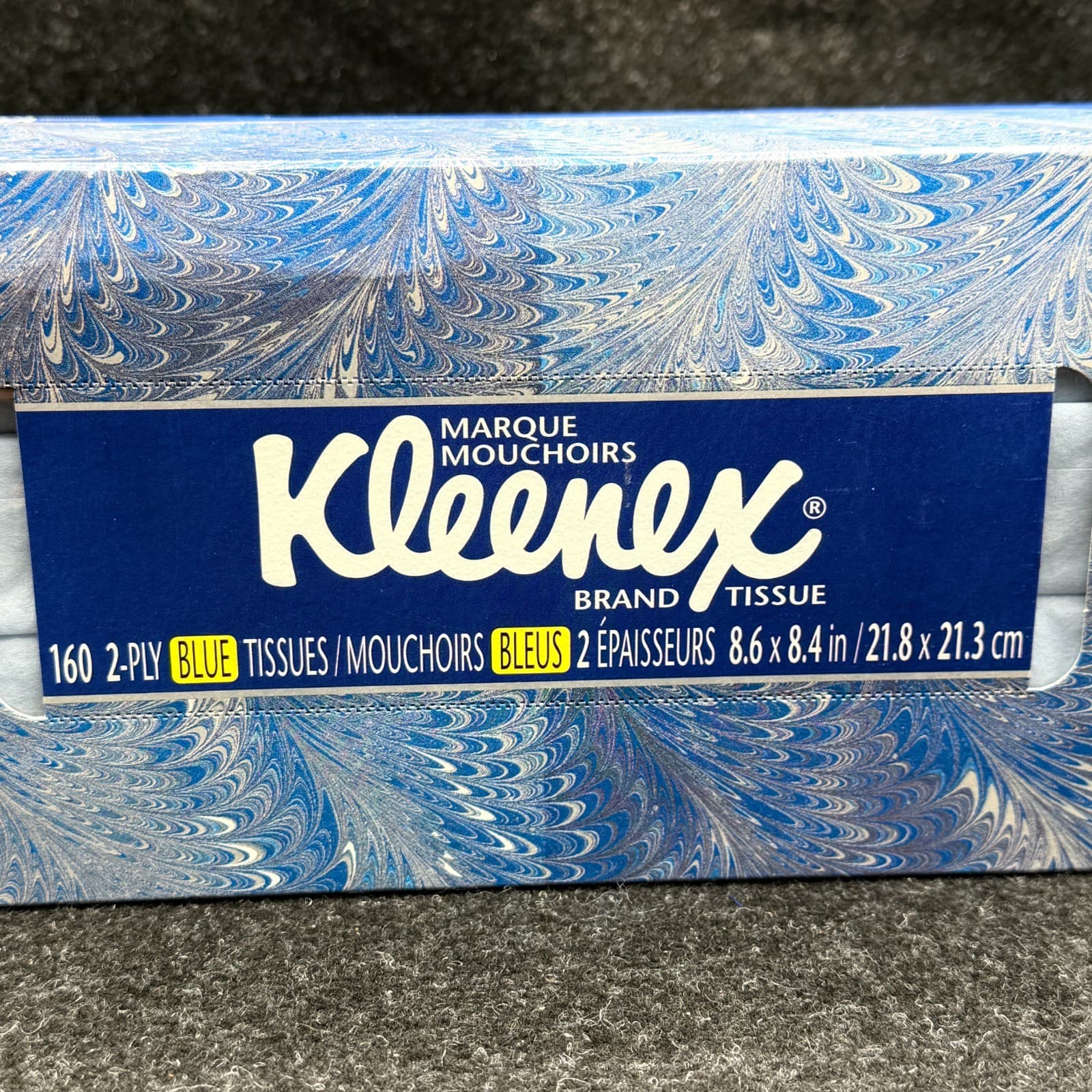 Vintage 1996 BLUE Kleenex Lotion Tissue 160 2-ply unopened box - Thumbnail 2
