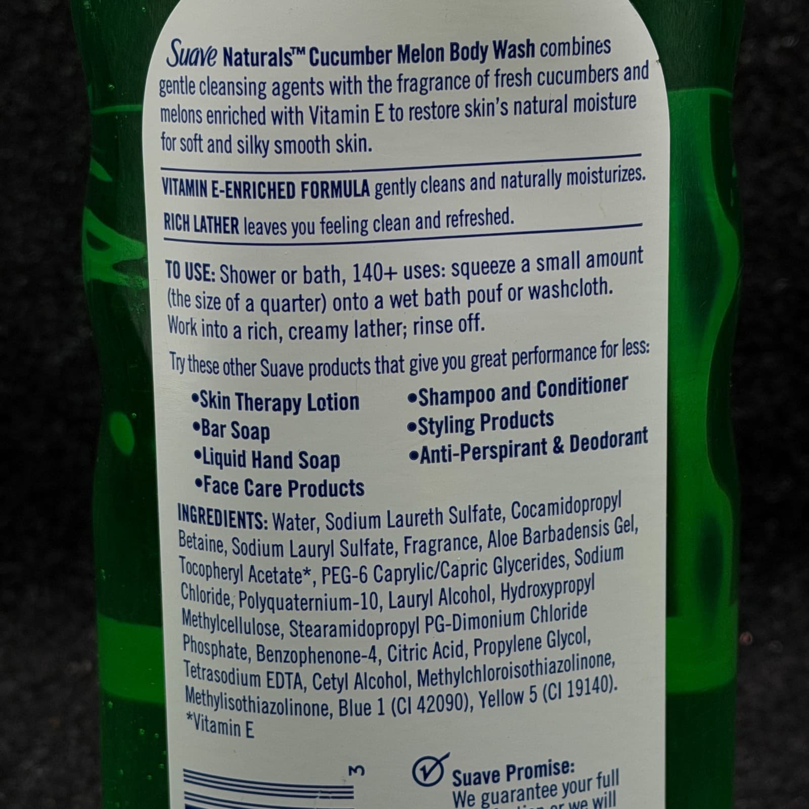 Vintage Suave Naturals Cucumber Melon Body Wash 24 fl oz RARE Discontinued NOS - Thumbnail 7