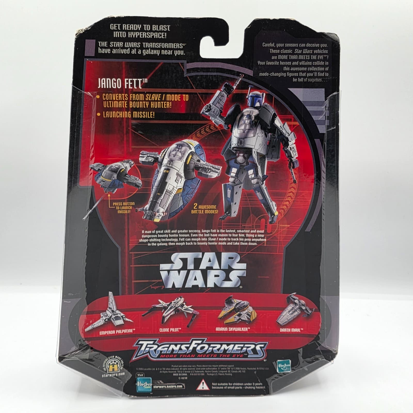 2006 Star Wars Transformers JANGO FETT / SLAVE I Action Figure New in Box - Thumbnail 9