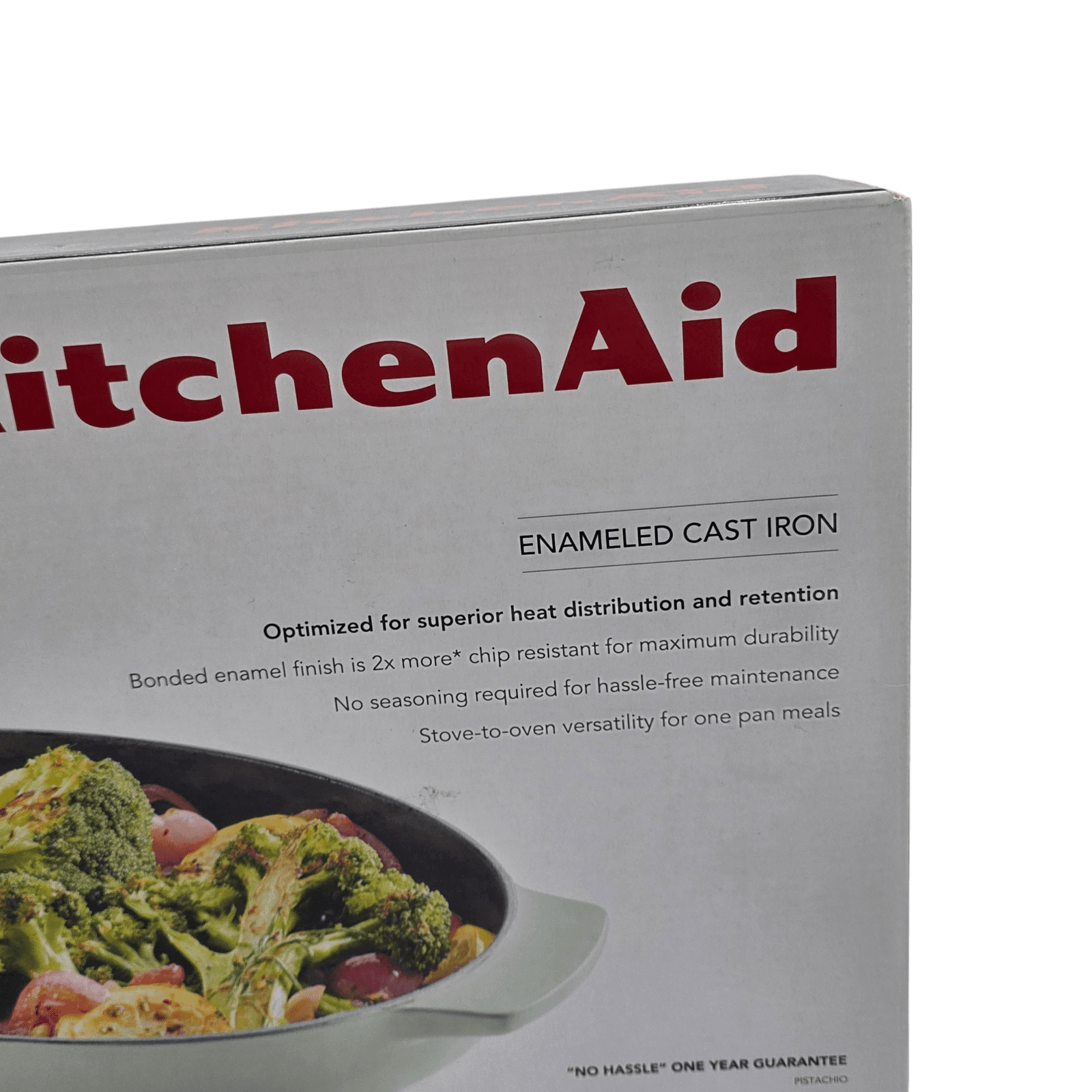 Kitchen Aid Enameled Cast Iron Au Gratin Oval Roasting Pan 2.5 Quart PISTACHIO - Thumbnail 4