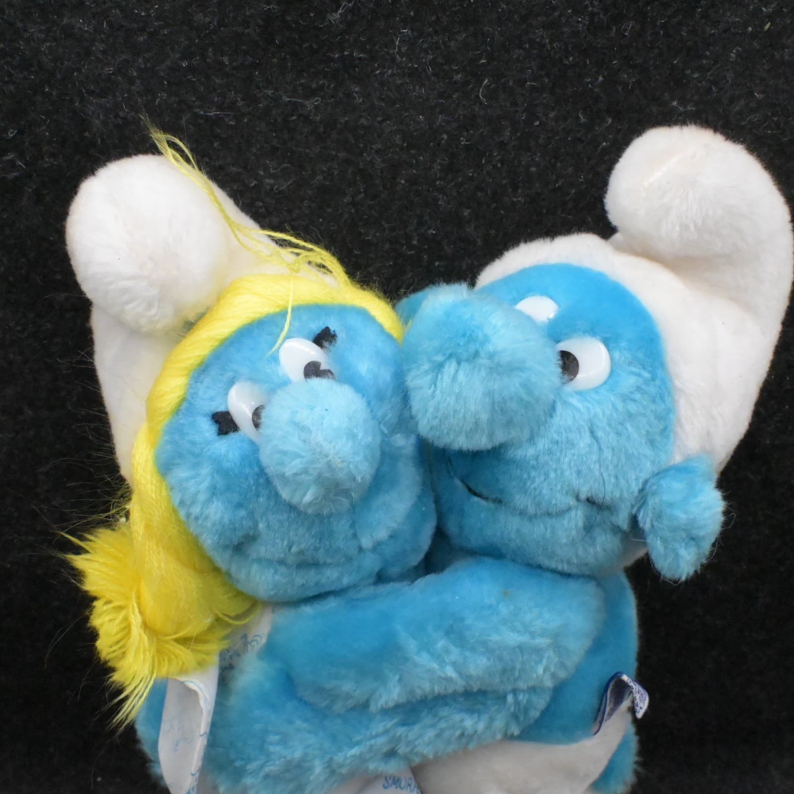 SMURF & SMURFETTE Hugging Dolls Vintage 1982 Ganz Peyo - Thumbnail 2