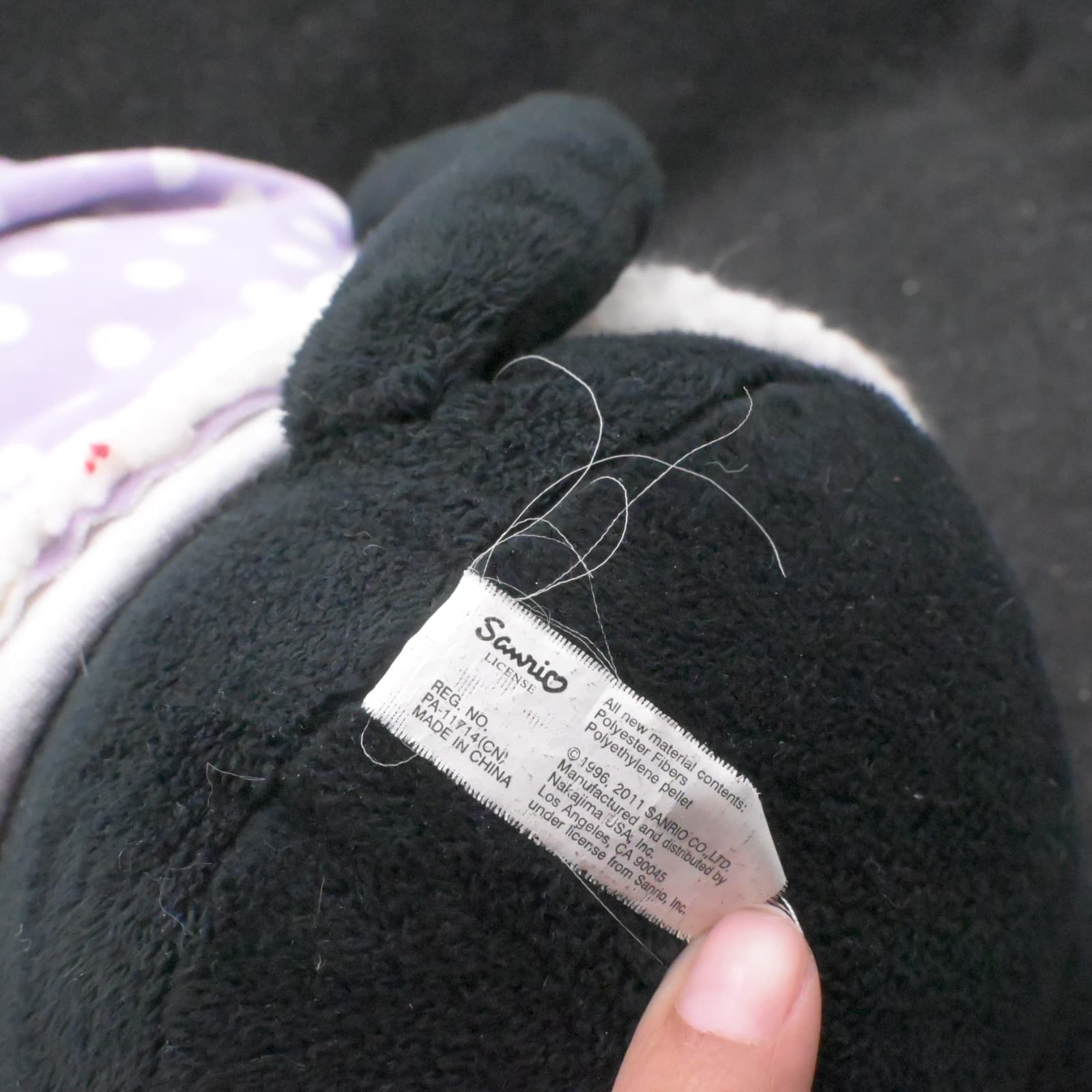 Chococat Sanrio Purple Polkadot Hoodie Plush Clover Foot 2011 RARE - Thumbnail 8