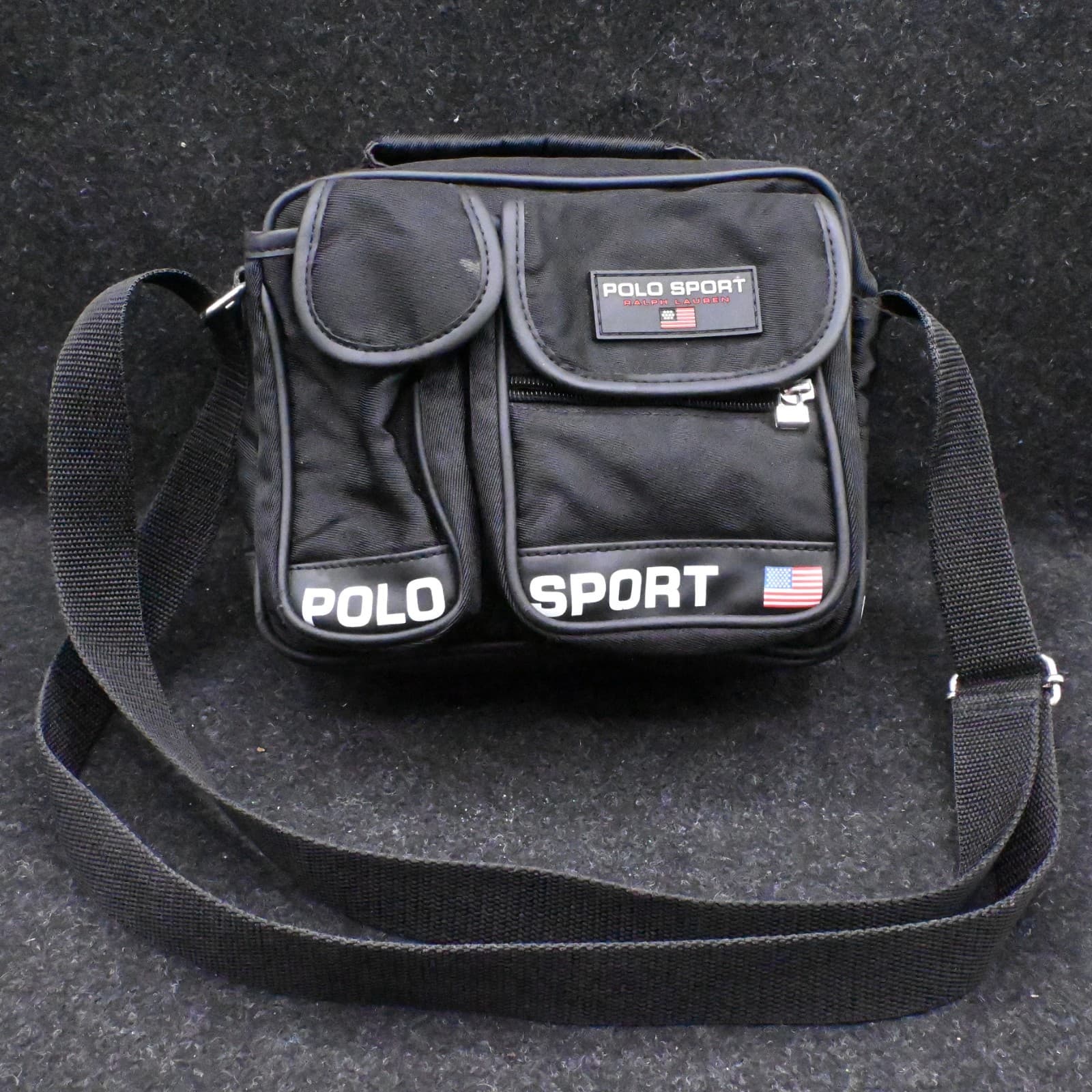 Vintage Polo Sport Ralph Lauren Black Crossbody/ Messenger, 🇺🇸 & Olympics Pull