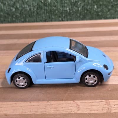 1998 Volkswagen New Beetle New Ray 1:32 Speedy Power Blue Pull Back VW Diecast - Thumbnail 5