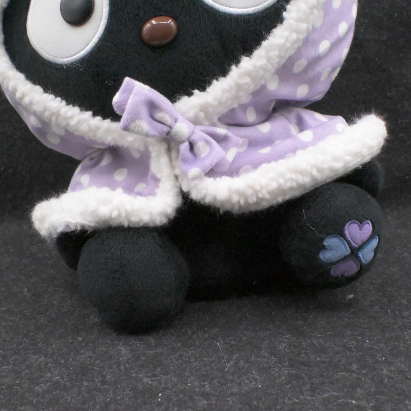 Chococat Sanrio Purple Polkadot Hoodie Plush Clover Foot 2011 RARE - Thumbnail 3