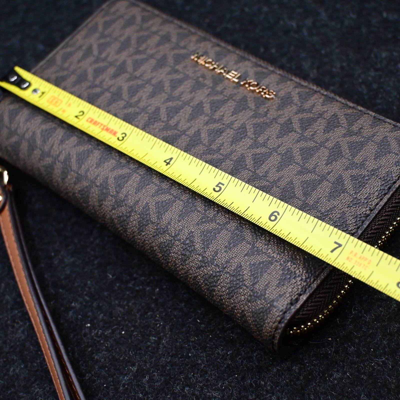 Michael Kors Jet Set Travel Multifunction Large Phone Case Wallet MK Brown - Thumbnail 11
