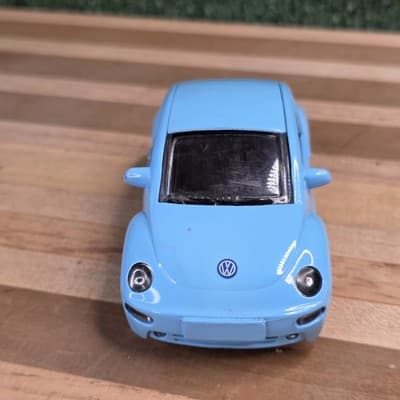 1998 Volkswagen New Beetle New Ray 1:32 Speedy Power Blue Pull Back VW Diecast - Thumbnail 3