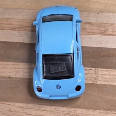 1998 Volkswagen New Beetle New Ray 1:32 Speedy Power Blue Pull Back VW Diecast - Thumbnail 7