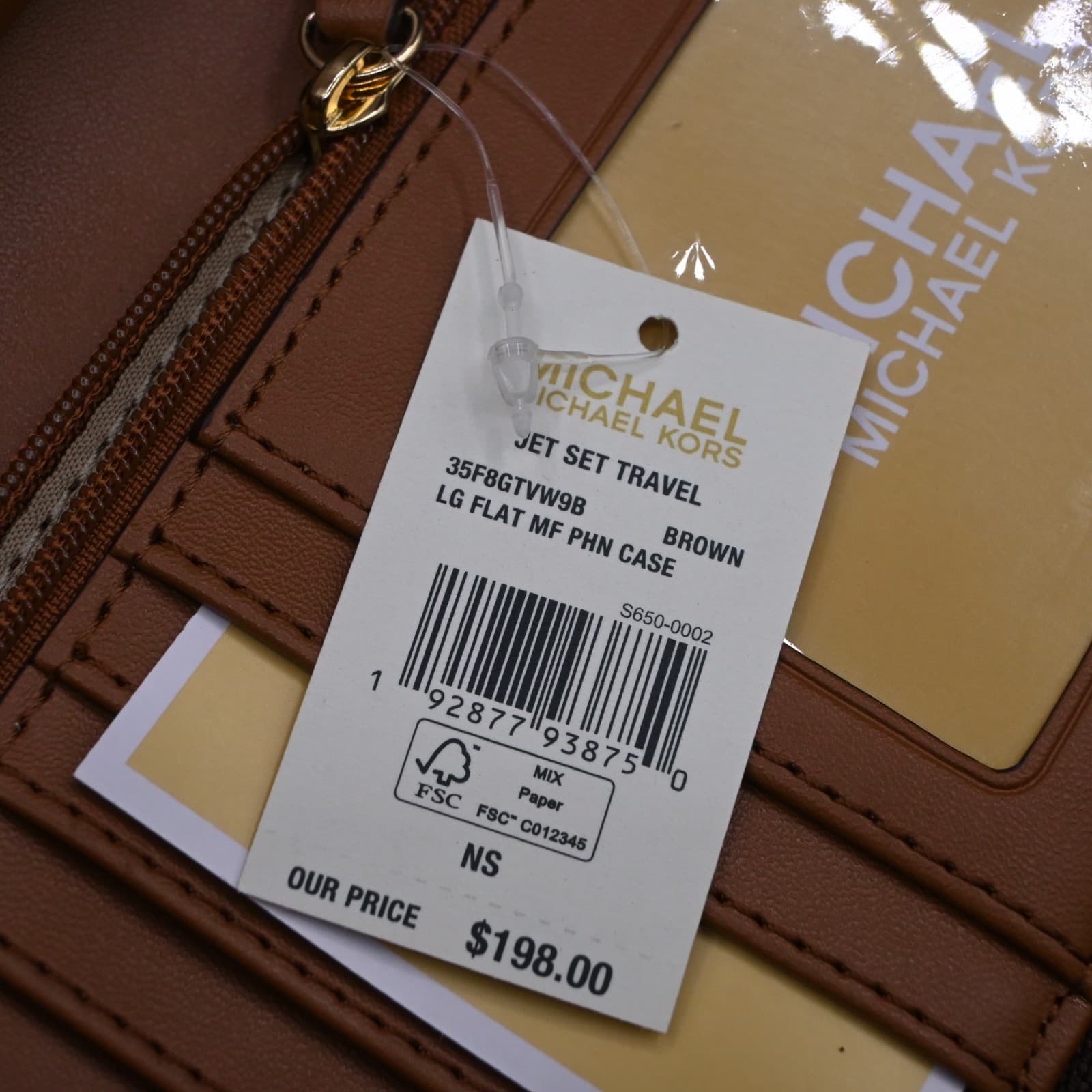 Michael Kors Jet Set Travel Multifunction Large Phone Case Wallet MK Brown - Thumbnail 9
