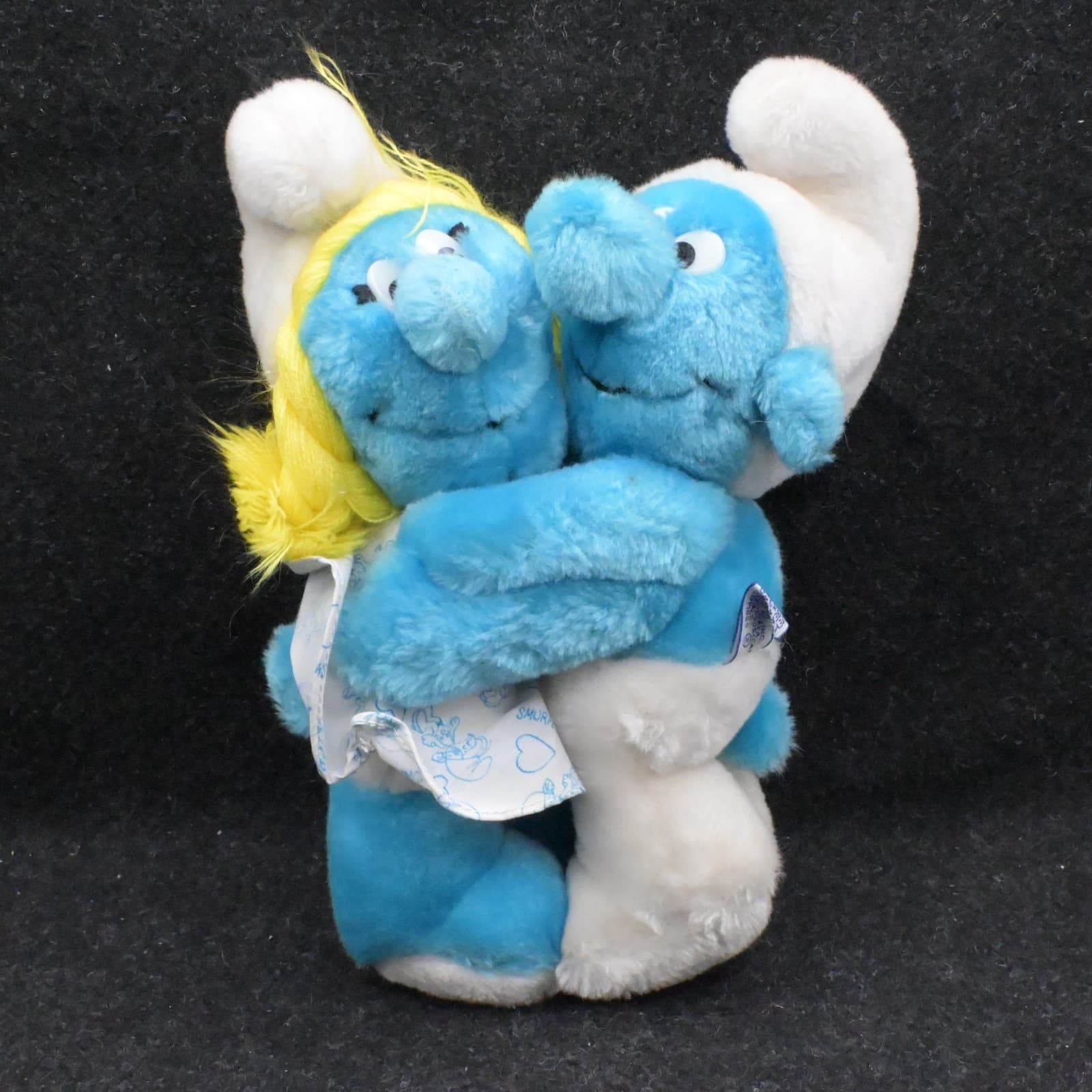 SMURF & SMURFETTE Hugging Dolls Vintage 1982 Ganz Peyo