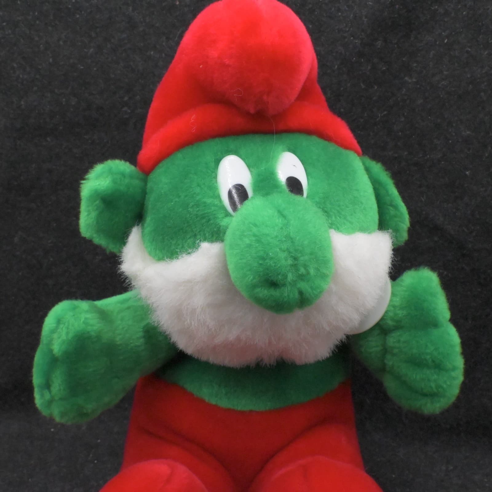 Vintage Papa Smurf Christmas Holiday 13" Plush Red Green King Plush Peyo - Thumbnail 2