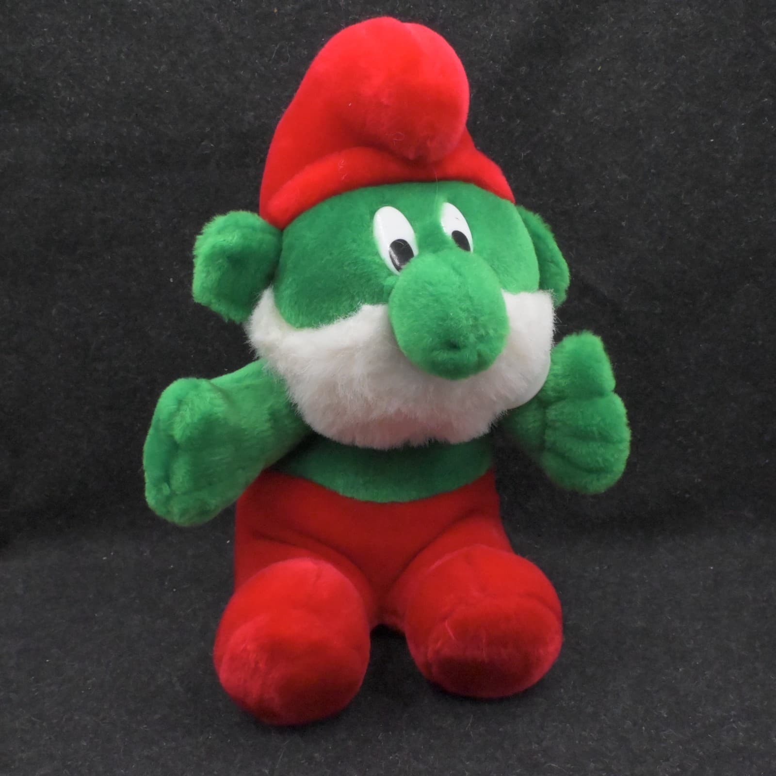 Vintage Papa Smurf Christmas Holiday 13" Plush Red Green King Plush Peyo
