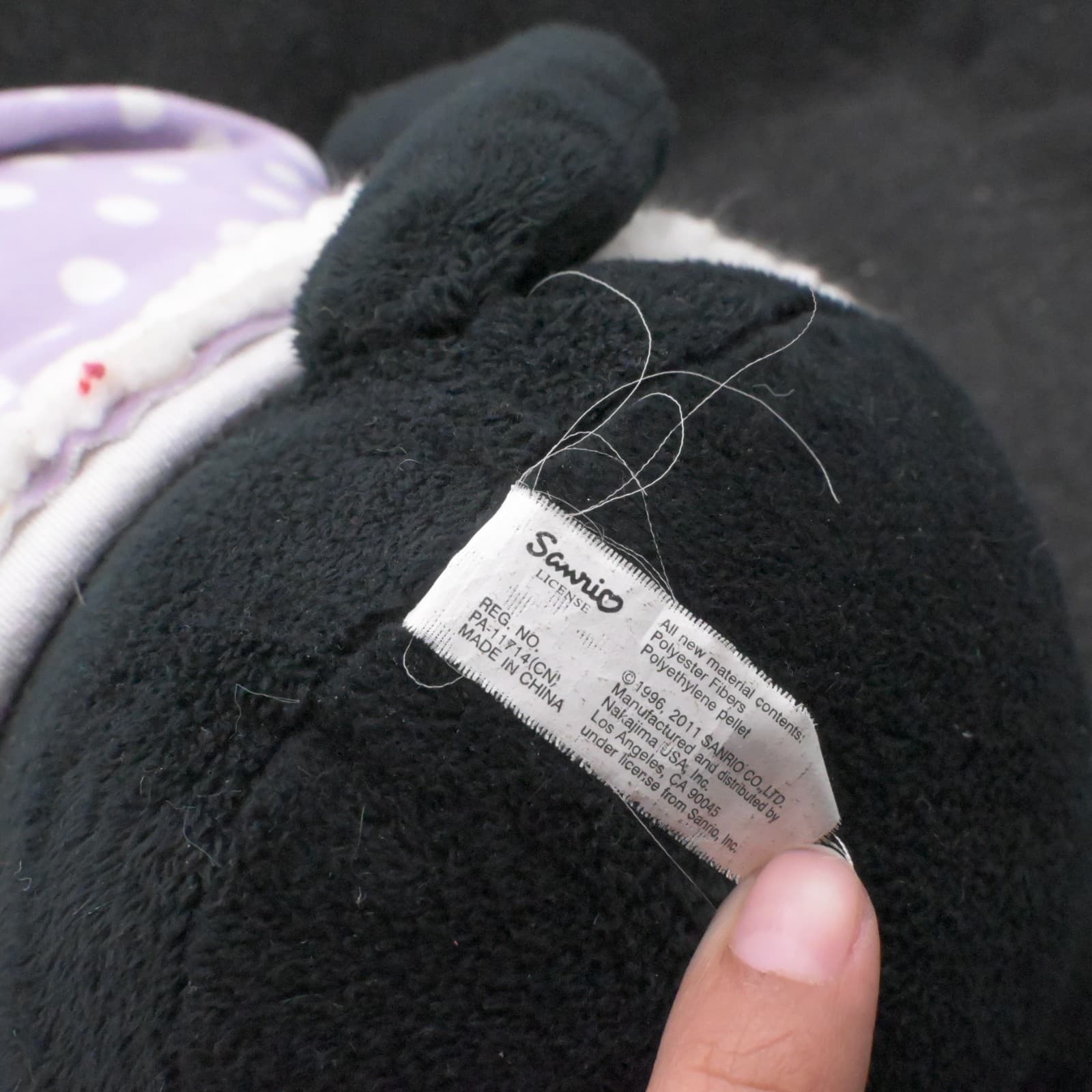 Chococat Sanrio Purple Polkadot Hoodie Plush Clover Foot 2011 RARE - Thumbnail 9