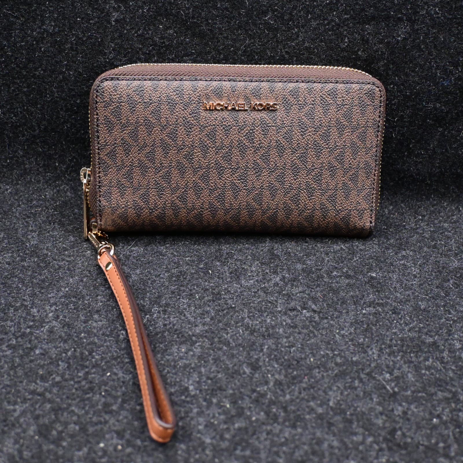 Michael Kors Jet Set Travel Multifunction Large Phone Case Wallet MK Brown - Thumbnail 10