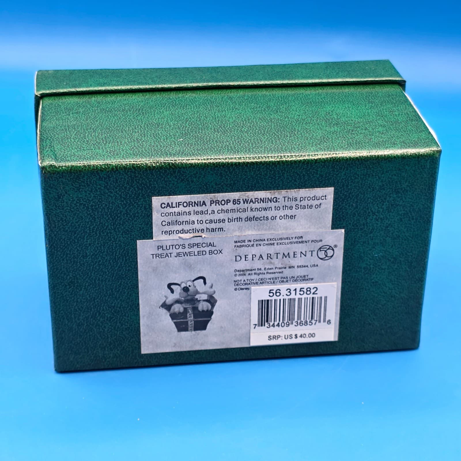 DEPT 56 DISNEY PLUTO'S SPECIAL TREAT JEWELED BOX COLLECTION SEALED - NEW in BOX - Thumbnail 3