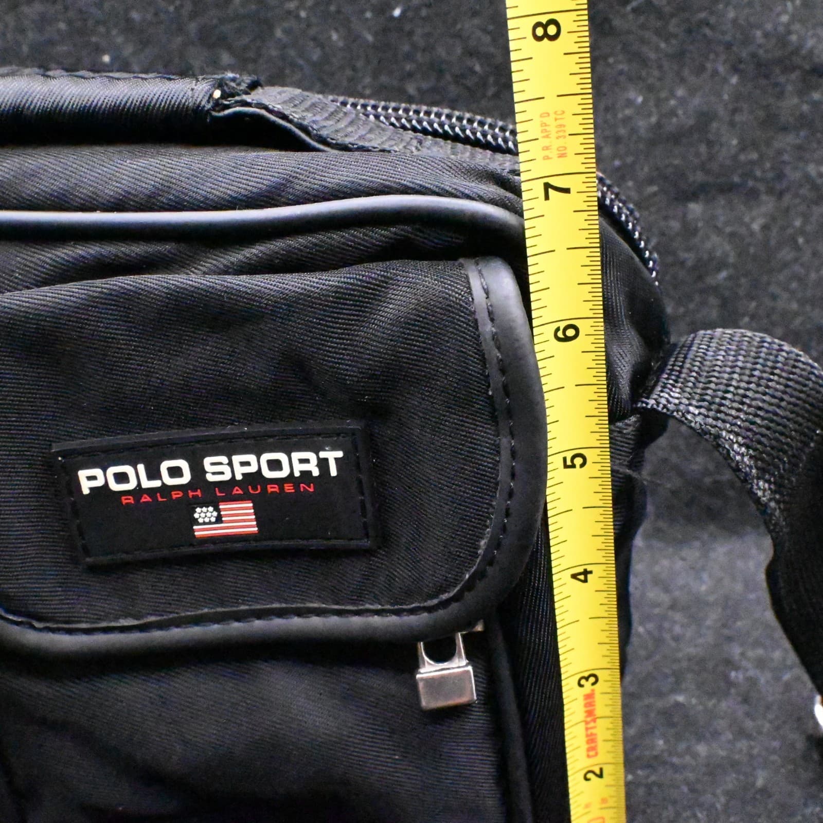 Vintage Polo Sport Ralph Lauren Black Crossbody/ Messenger, 🇺🇸 & Olympics Pull - Thumbnail 6