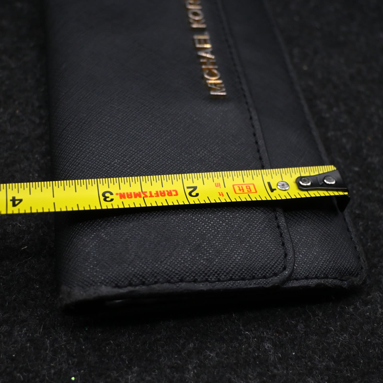 Michael Kors Jet Set Travel Large Trifold Leather Wallet - Black - Thumbnail 11