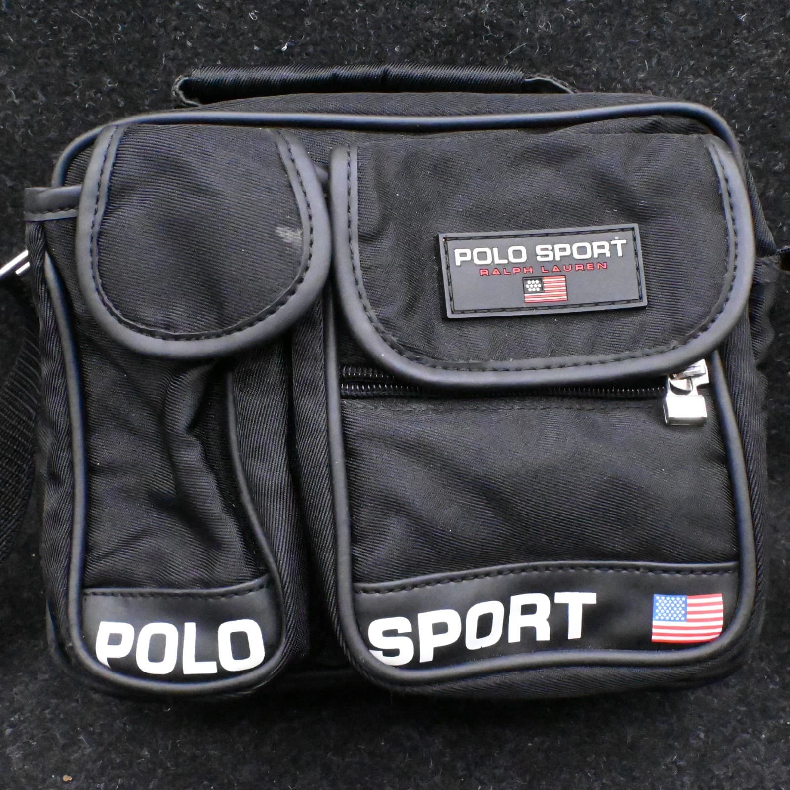 Vintage Polo Sport Ralph Lauren Black Crossbody/ Messenger, 🇺🇸 & Olympics Pull - Thumbnail 2