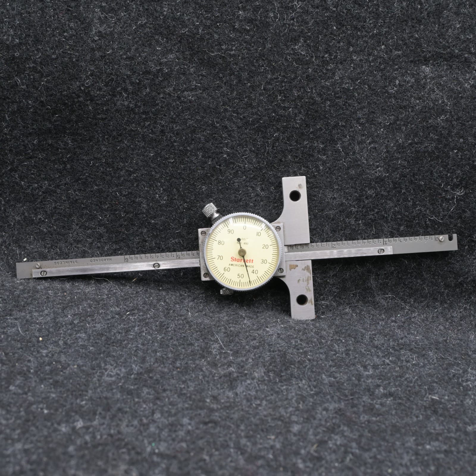 Starrett 450Z-6 Dial Depth Gage, 0-6" Range, .001" Graduation