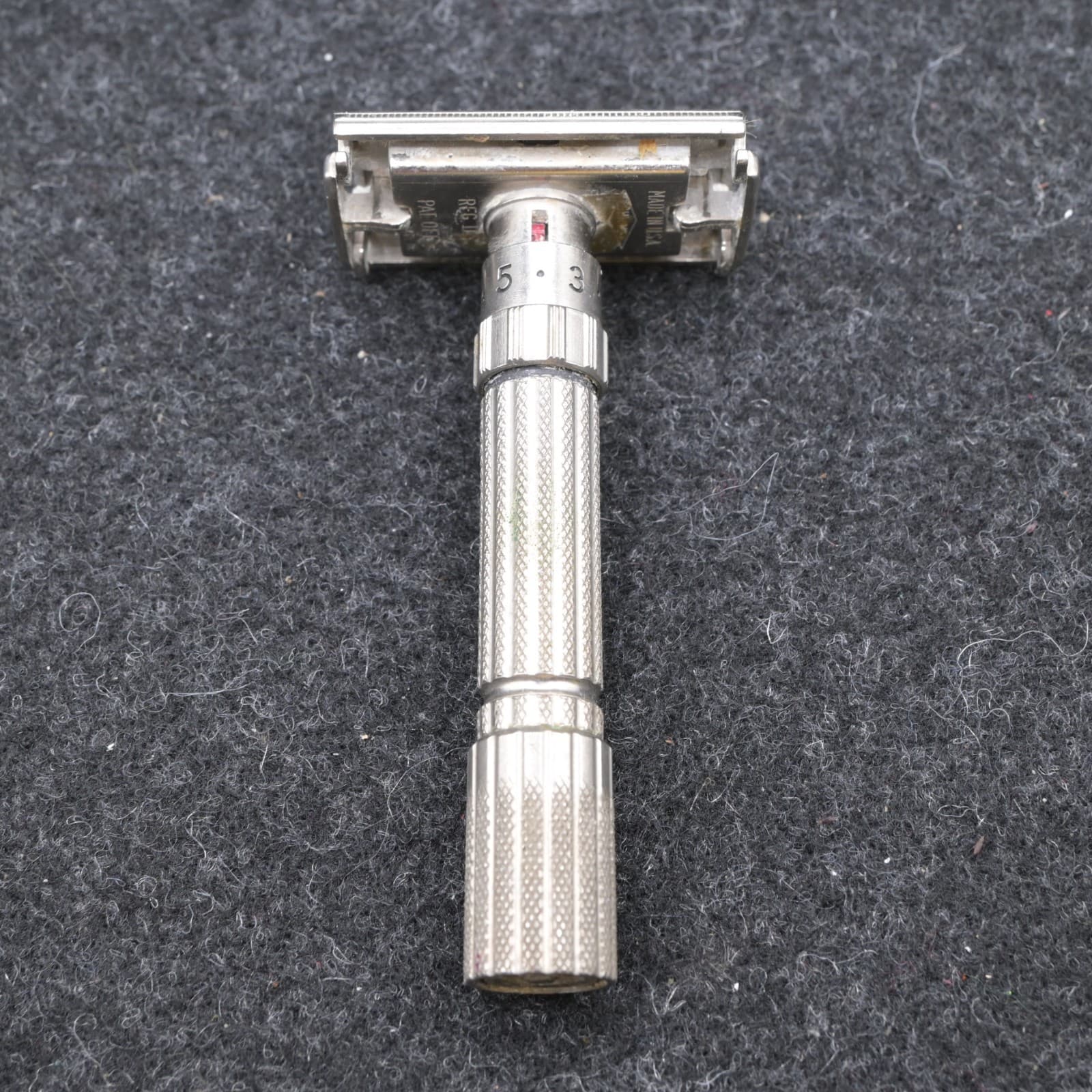 Vintage Gillette Fatboy Adjustable Safety Razor/F3 1960