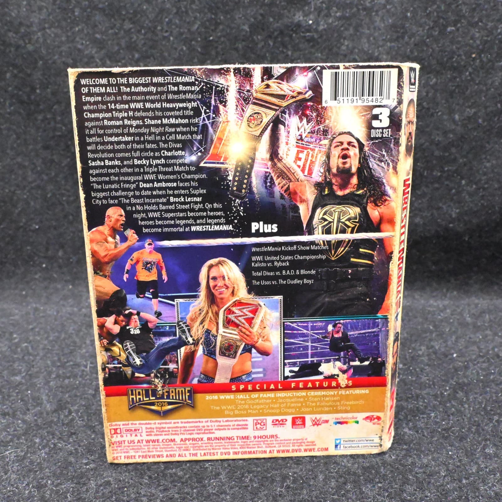 WWE: Wrestlemania XXXII (DVD, 2016, 3-Disc Set) Wrestling - Free Shipping - Thumbnail 3
