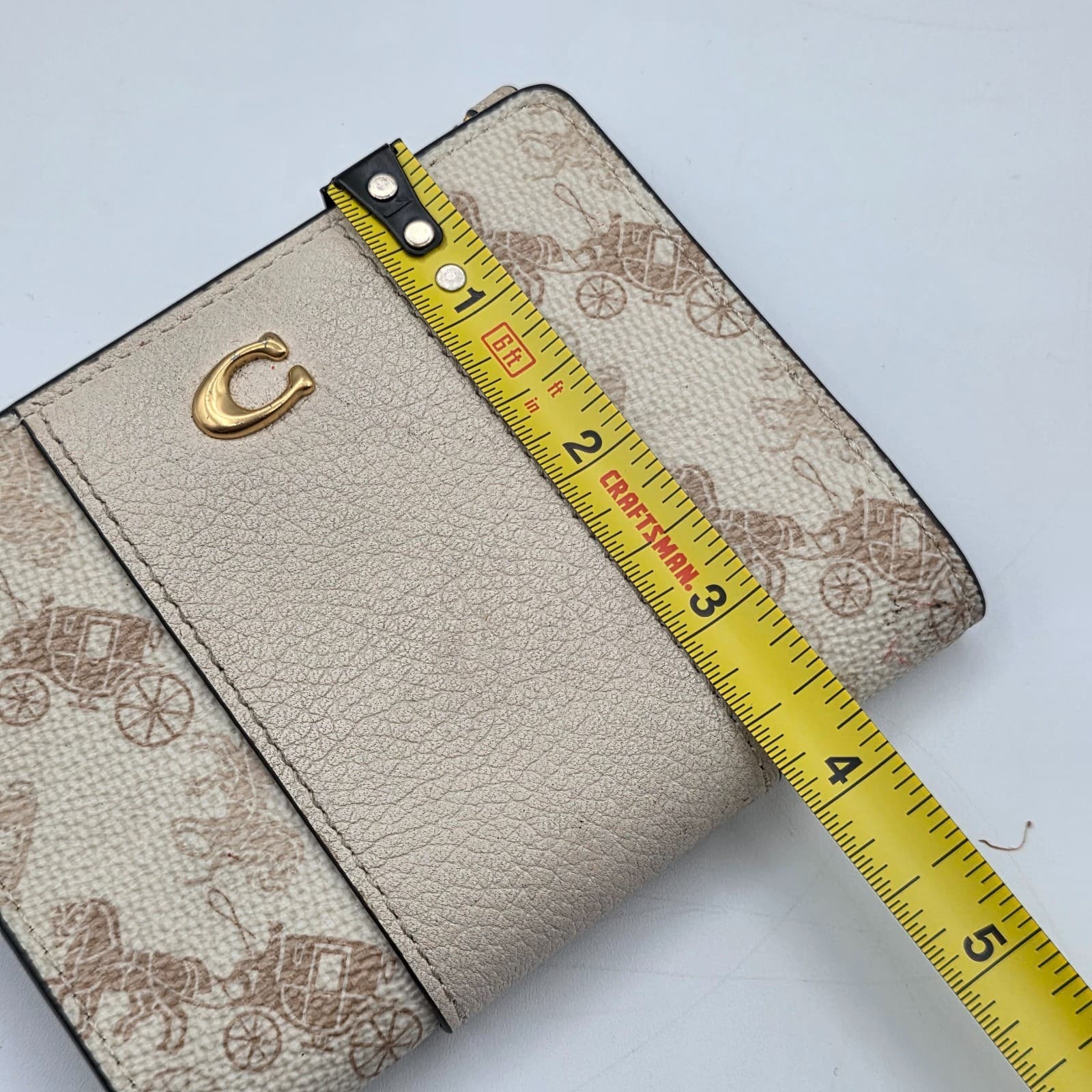 Coach Horse & Carriage Bifold Snap Wallet Chalk Taupe C9610 - Thumbnail 9