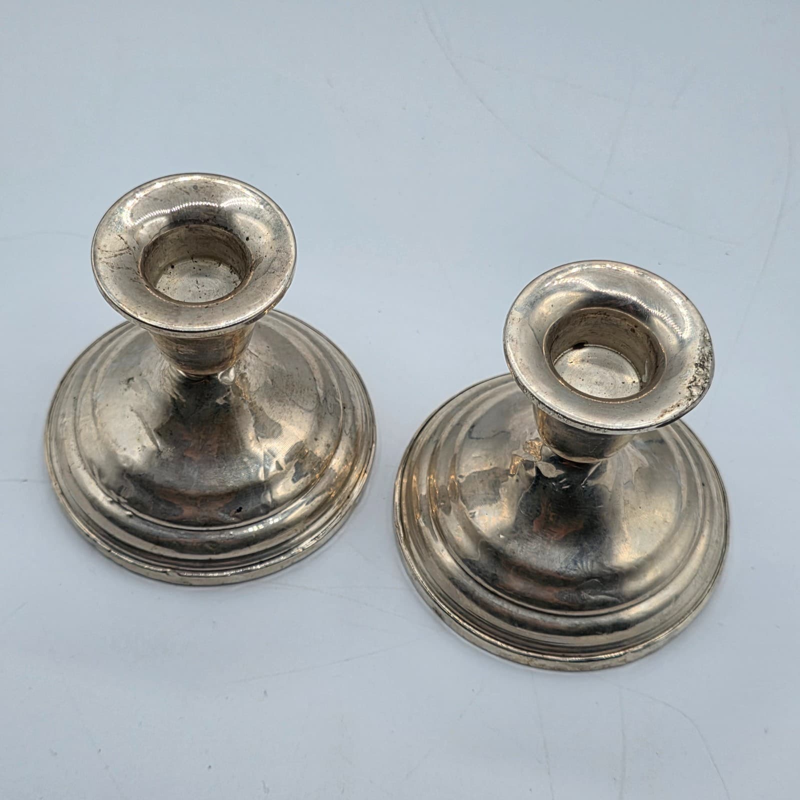 Vintage Sterling Silver International weighted Candlestick Set 3.25" - Thumbnail 7