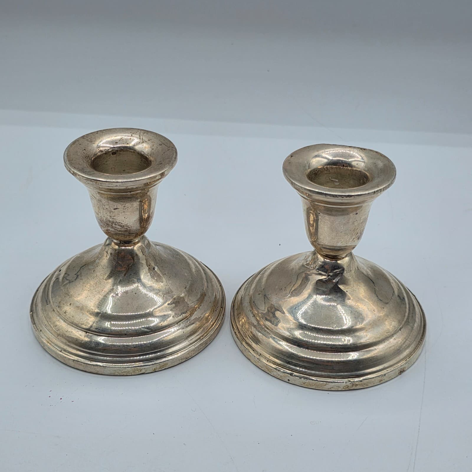 Vintage Sterling Silver International weighted Candlestick Set 3.25" - Thumbnail 3