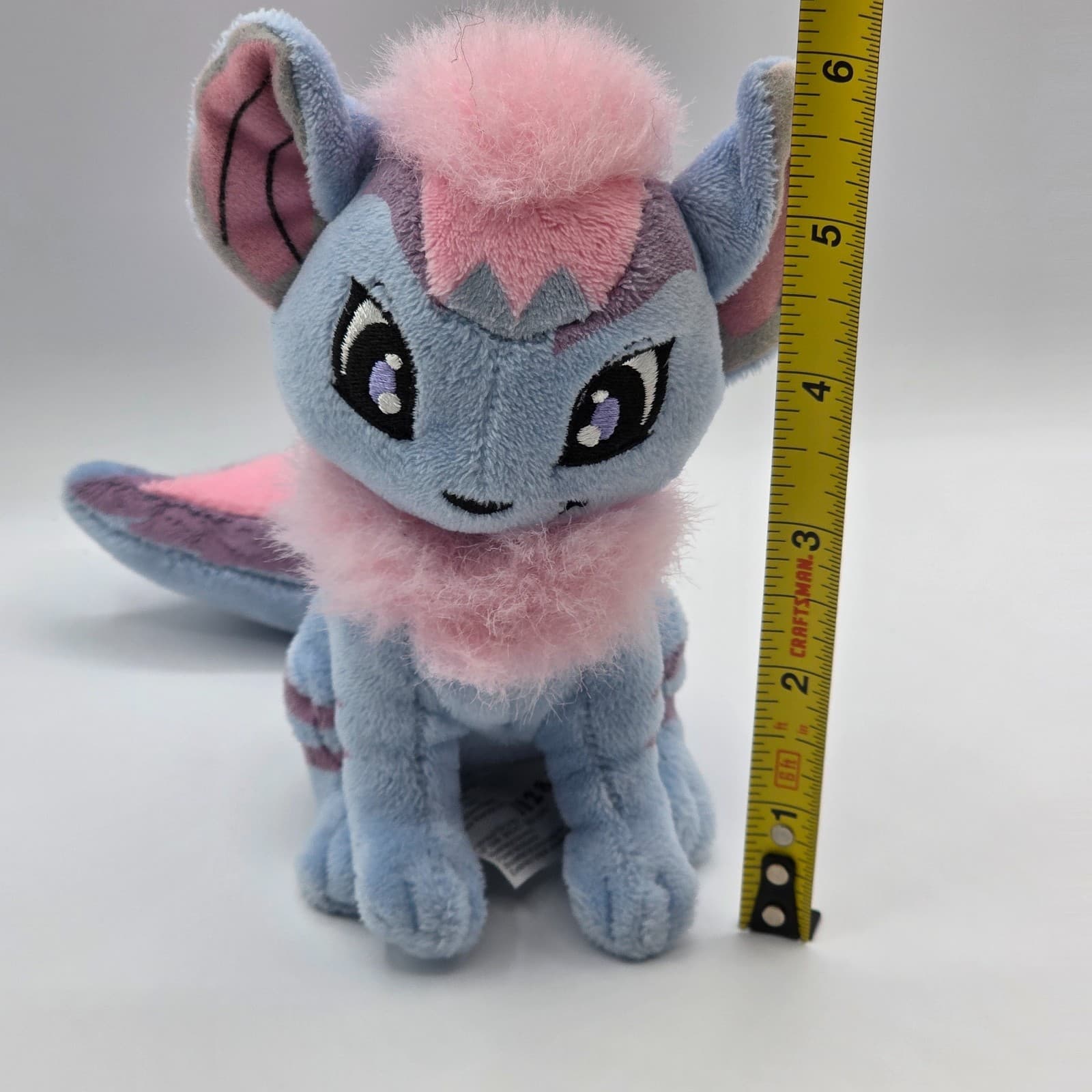 Rare Neopets Striped Xweetok Plush Stuffed Animal Blue and Pink 5” No Code - Thumbnail 2
