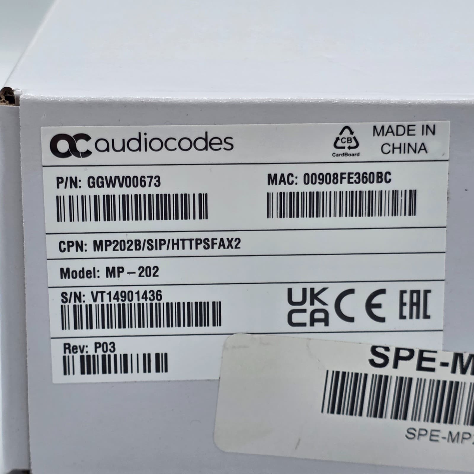 Audiocodes MP -202 HTTPS Fax Adapter (P/N GGWV00673) - Thumbnail 2
