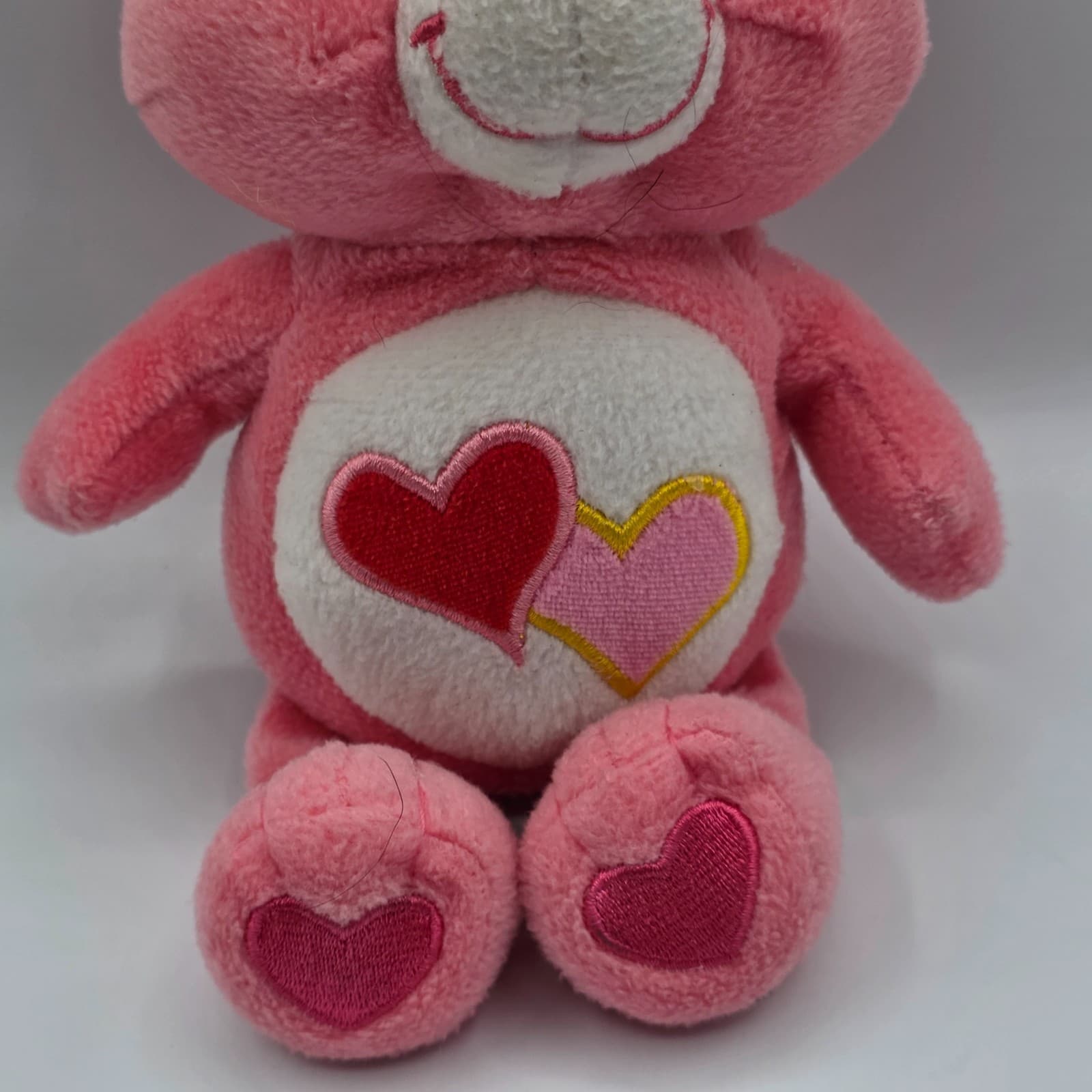 Care Bear Plush Loves A lot Pink W/ Hearts 8” 2002 - Thumbnail 5