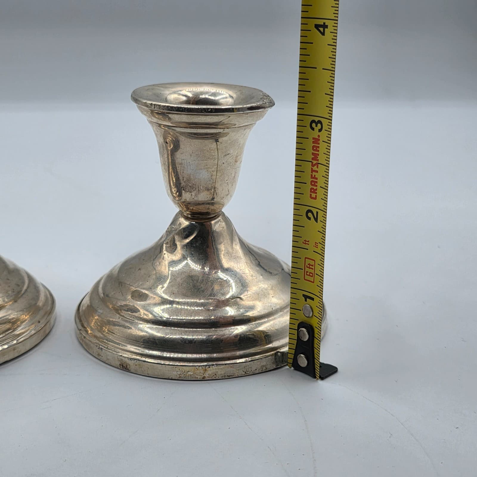 Vintage Sterling Silver International weighted Candlestick Set 3.25" - Thumbnail 8