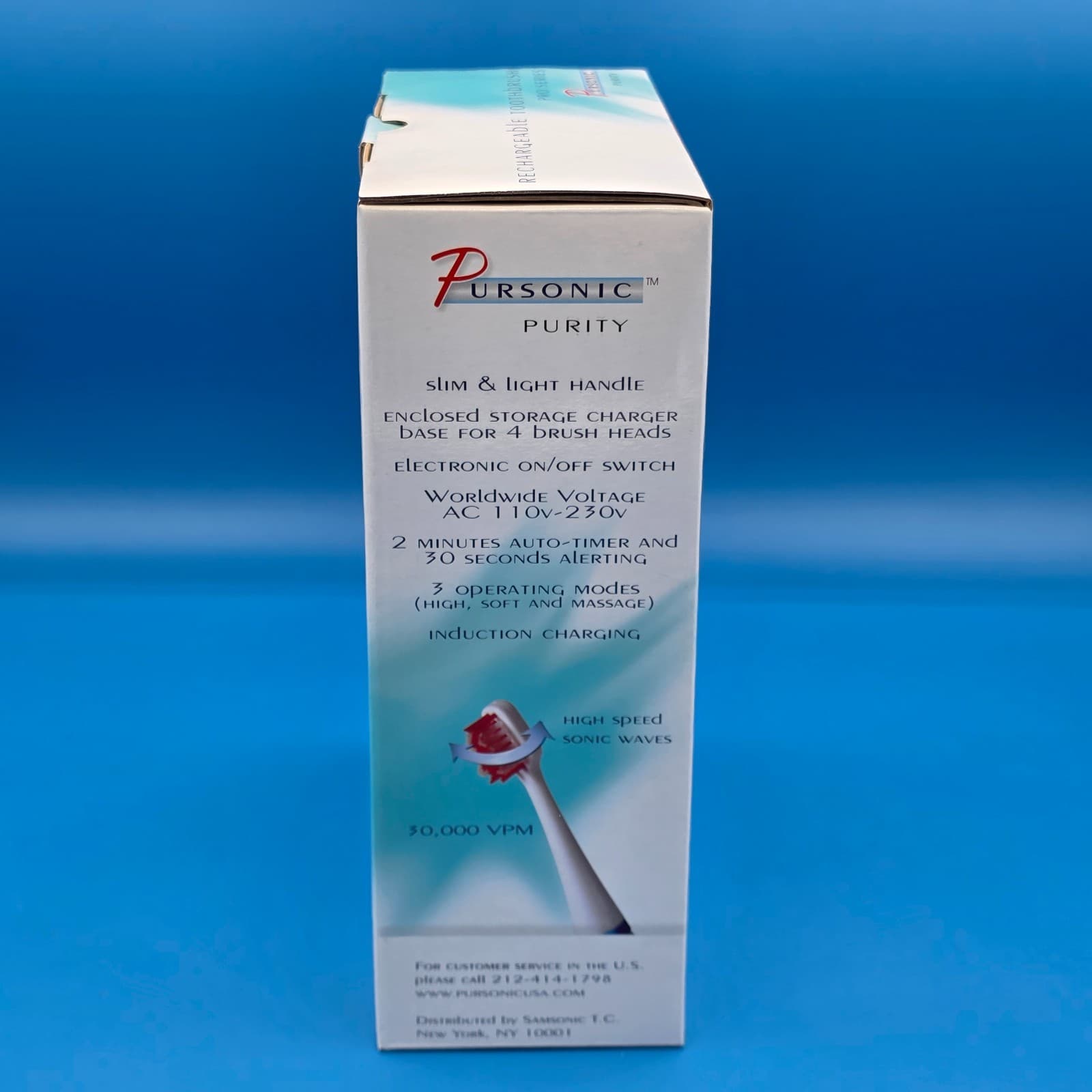 Pursonic Rechargeable Pro Series Toothbrush S400 Deluxe Plus - NEW OPEN BOX - Thumbnail 3
